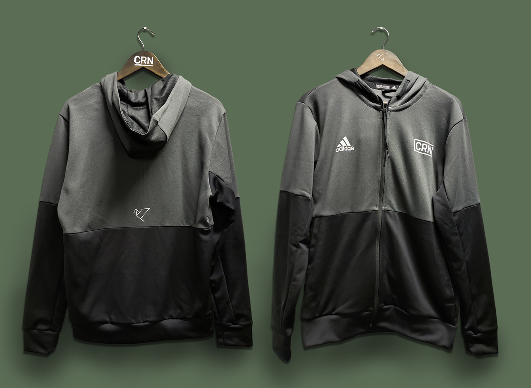 CRN adidas Men's Black Melange Team Full Zip Jacket